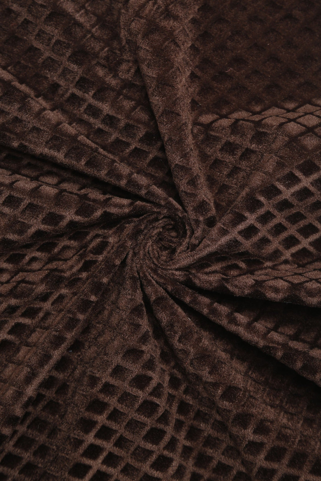 Velvet Geometric Chocolate Brown Window Curtains – Set of 2