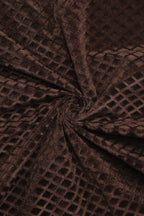 Velvet Geometric Chocolate Brown Window Curtains – Set of 2