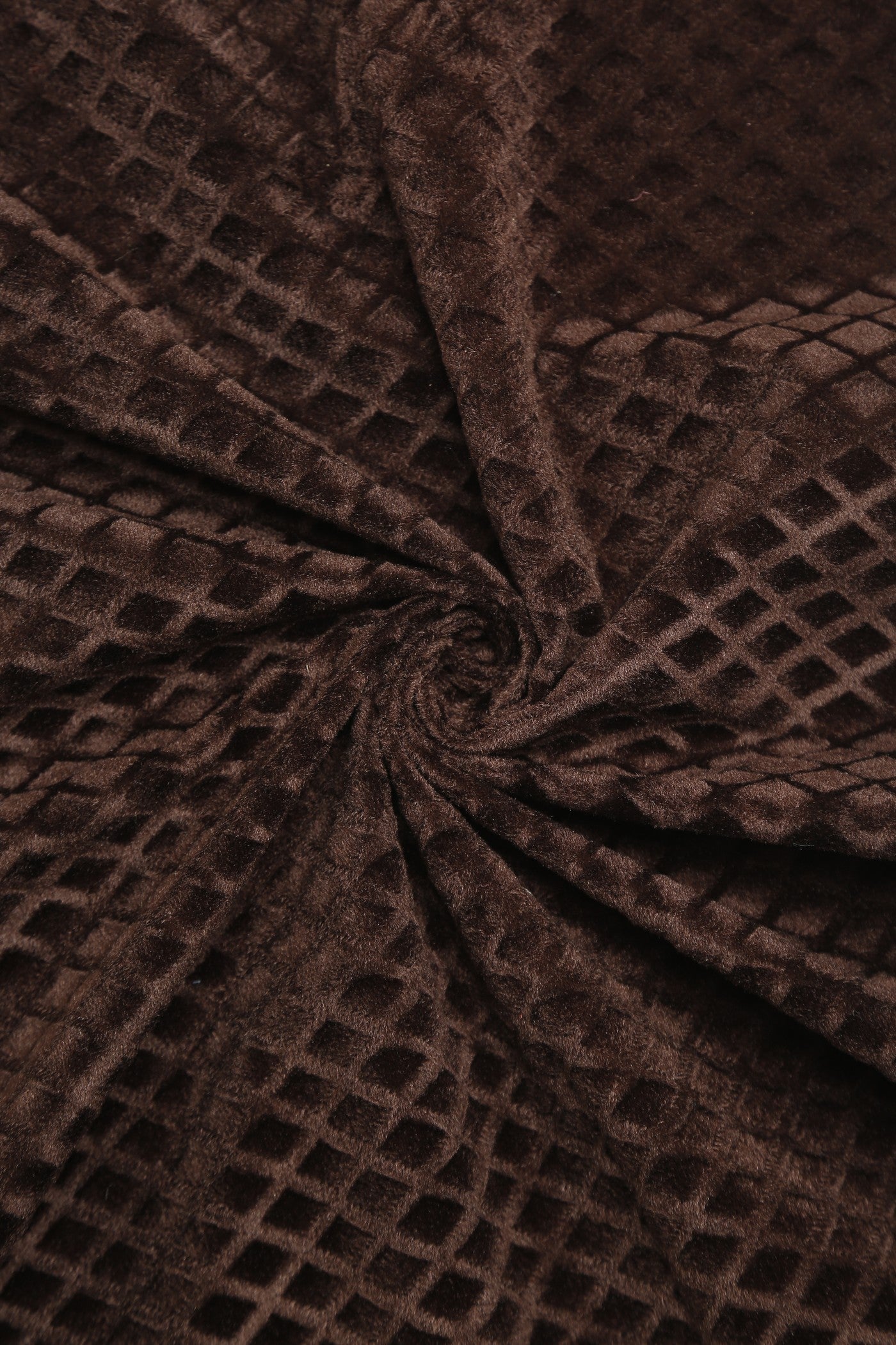 Velvet Geometric Chocolate Brown Window Curtains – Set of 2