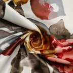 Crimson Bloom Floral Curtains – Red, Mustard & Grey, Set of 2