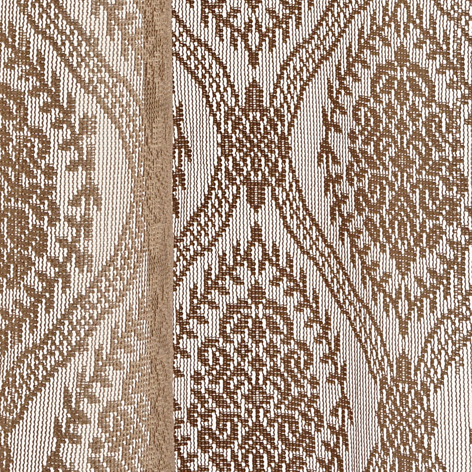 Beige Ethnic Damask Polyester Eyelet Window Curtain Set of 2