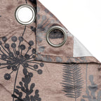 Premium Jacquard Botanical Fern Brown Window Curtains – Set of 2