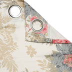 Premium Floral Beige Jacquard Window Curtains – Set of 2