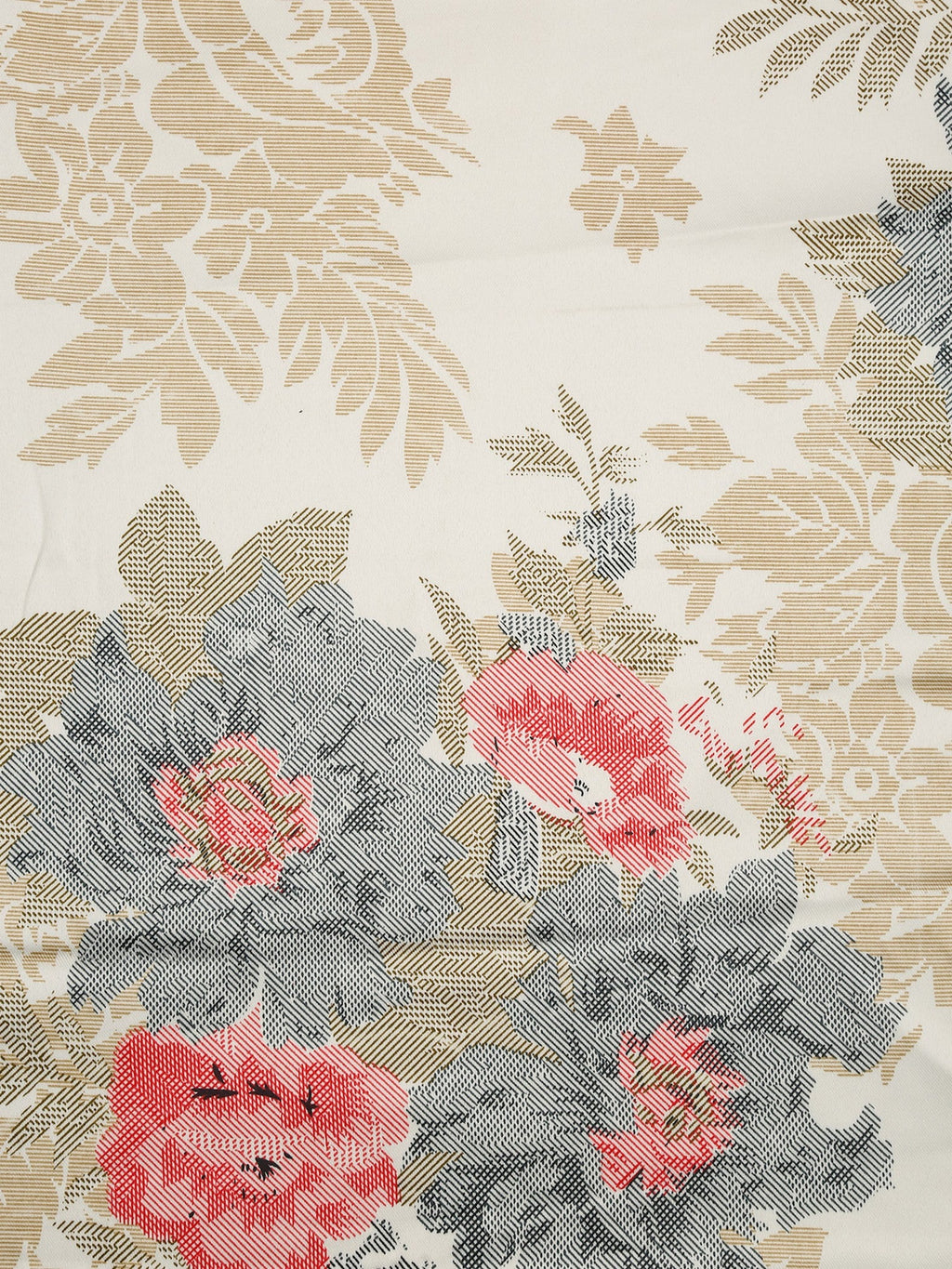 Premium Floral Beige Jacquard Window Curtains – Set of 2