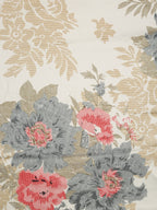 Premium Floral Beige Jacquard Window Curtains – Set of 2