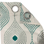 Premium Geometric Teal Printed Window Curtains – Set of 2