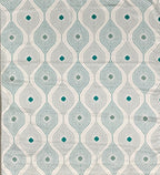 Premium Geometric Teal Printed Window Curtains – Set of 2