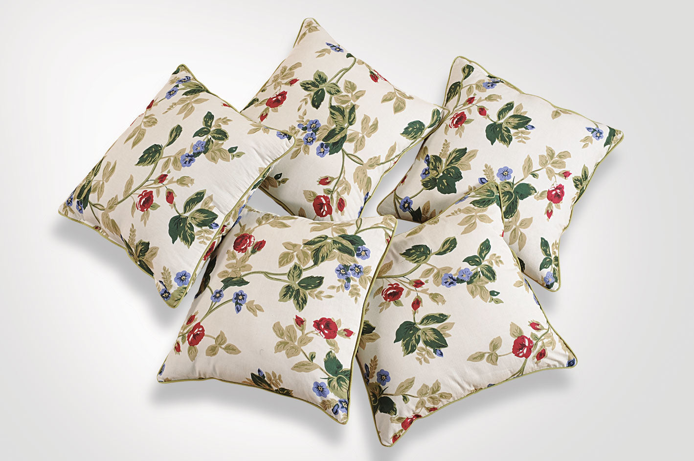 Floral Printed Multicolor Cushion Covers - Set of 5