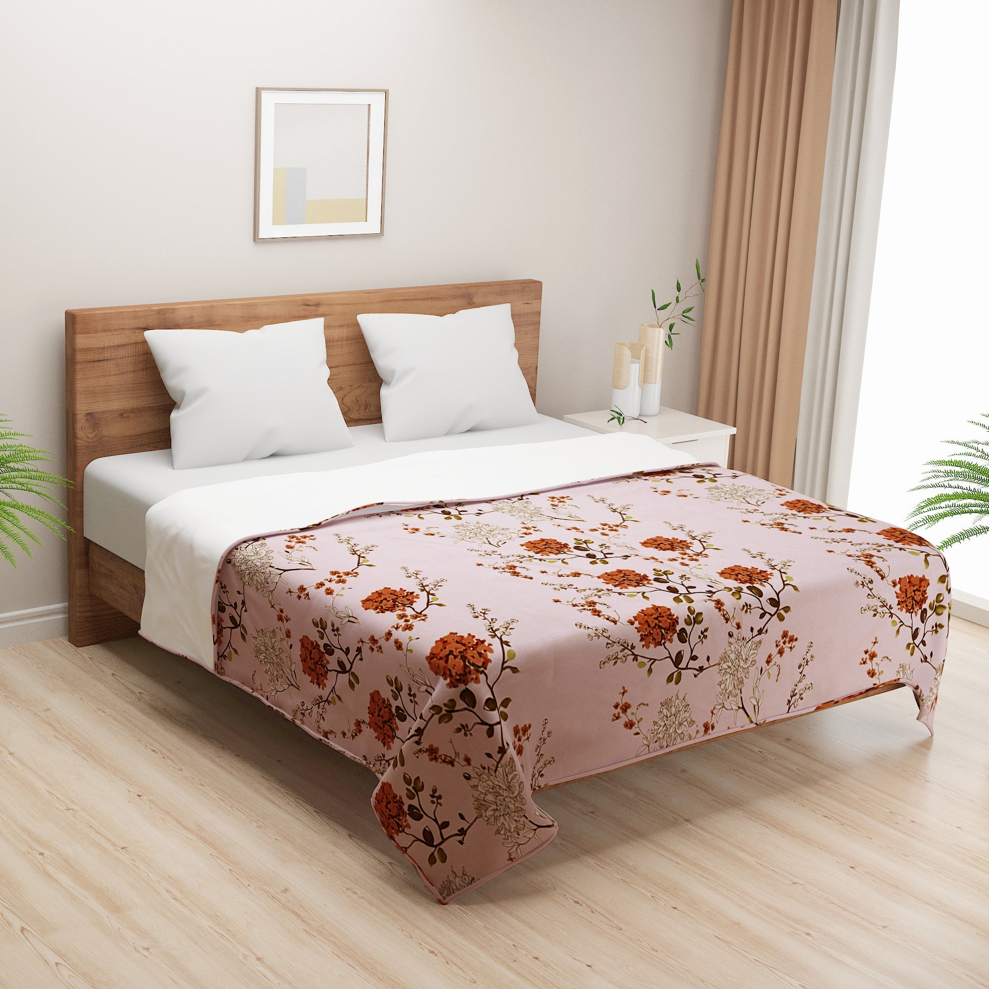 Soft Cotton Floral Pink Single Winter Quilt