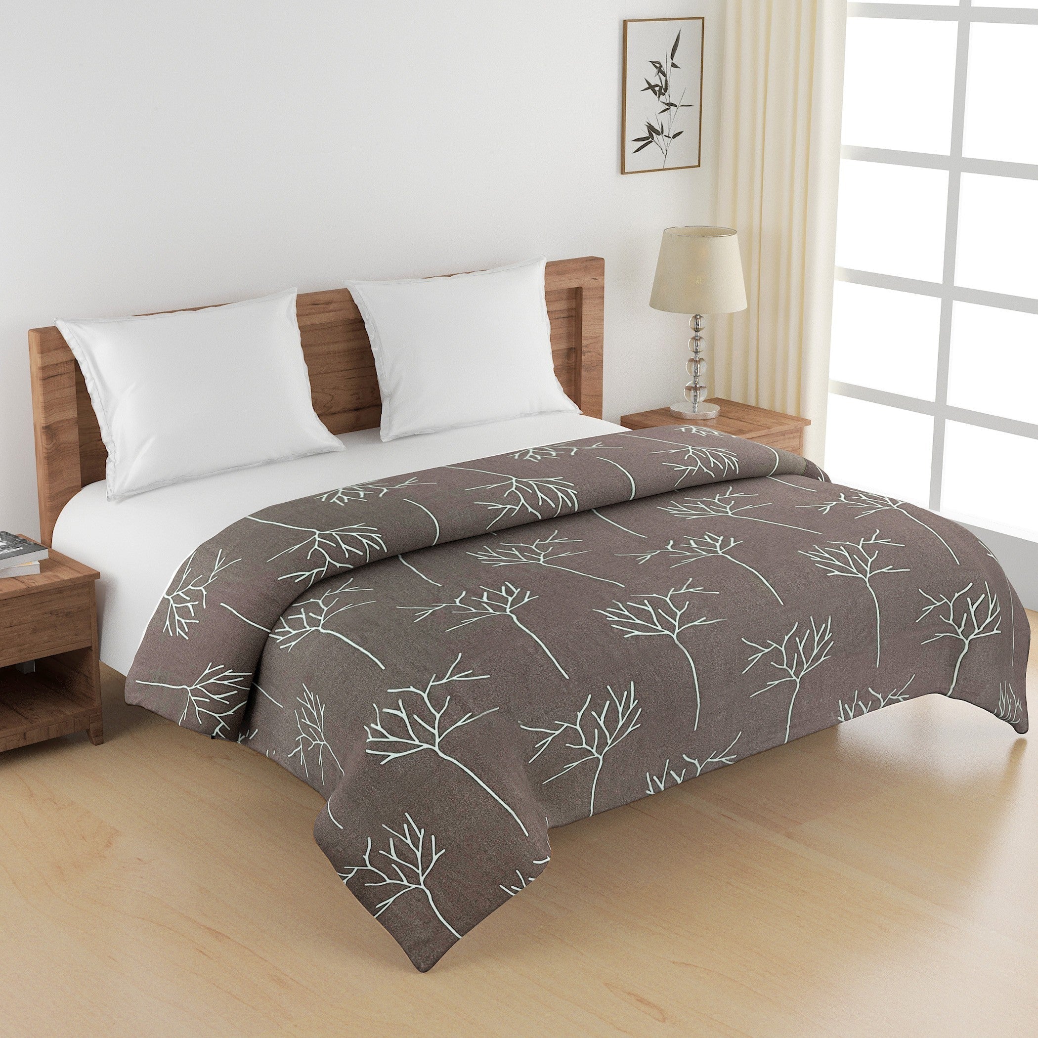 Elegant Pure cotton Motif Purple Double AC Quilt