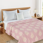 Elegant Cotton Motif Pink Double AC Quilt
