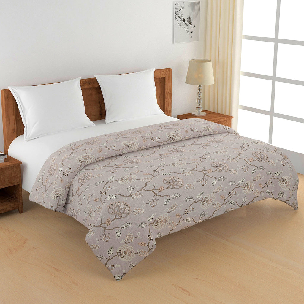Soft Pure cotton Floral Beige Double AC Quilt