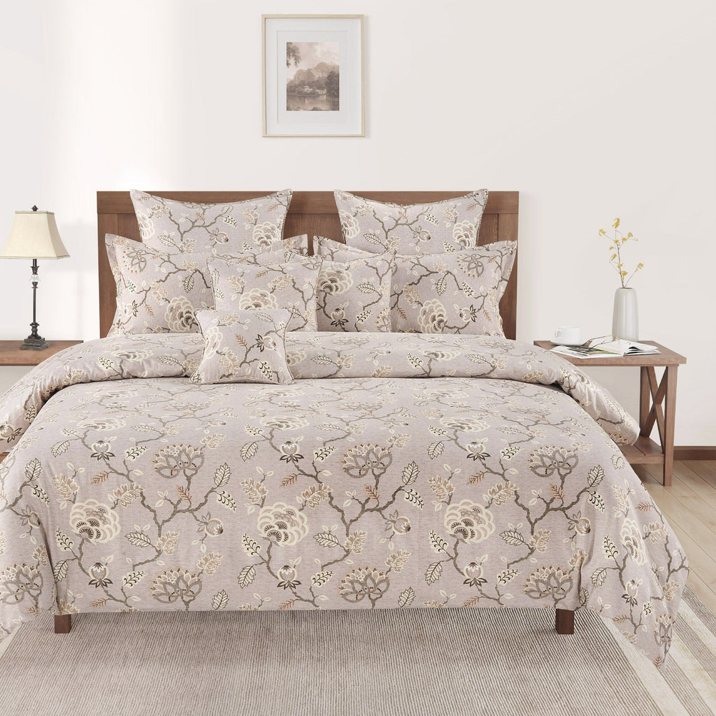 Soft Pure cotton Floral Beige Double AC Quilt