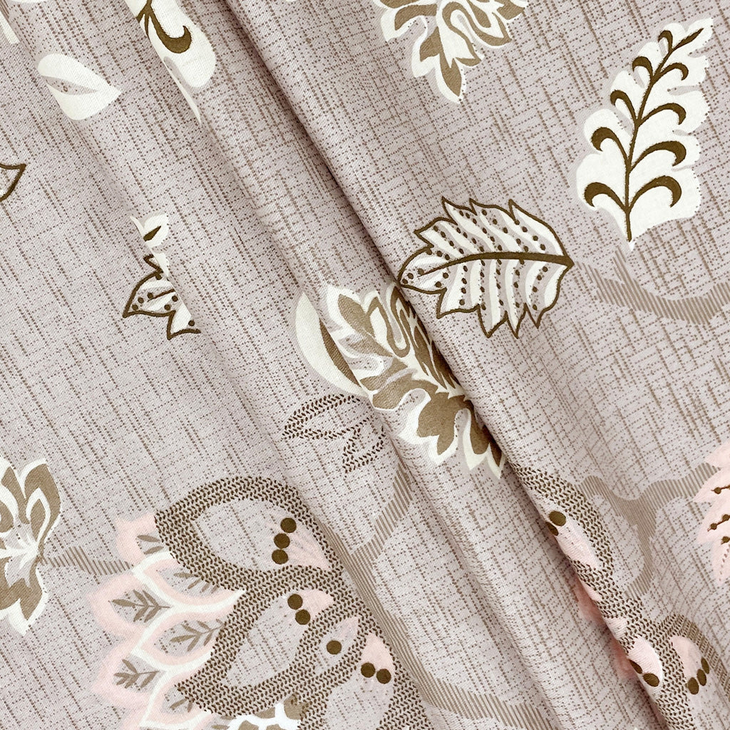 Soft Pure cotton Floral Beige Double AC Quilt