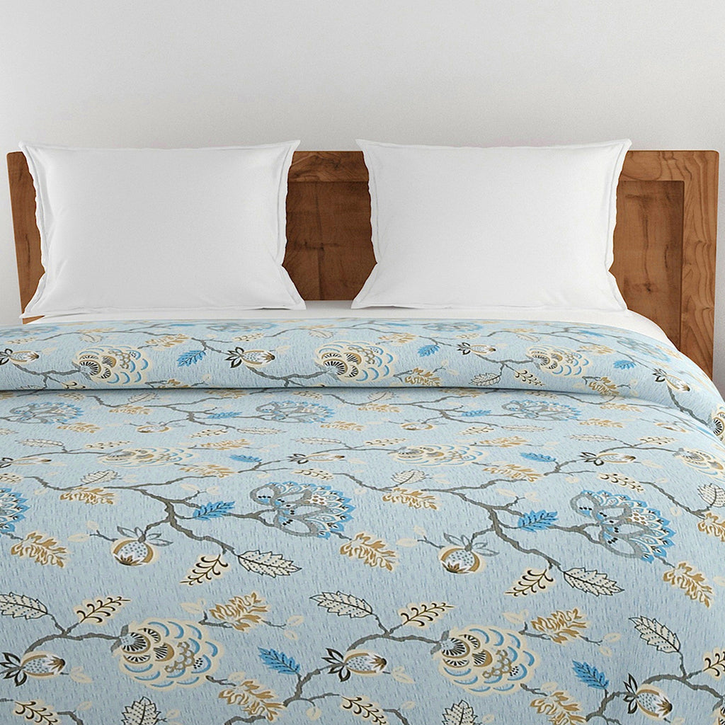 Soft Pure cotton Floral Blue Double AC Quilt