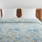 Soft Cotton Floral Blue Single Winter Quilt