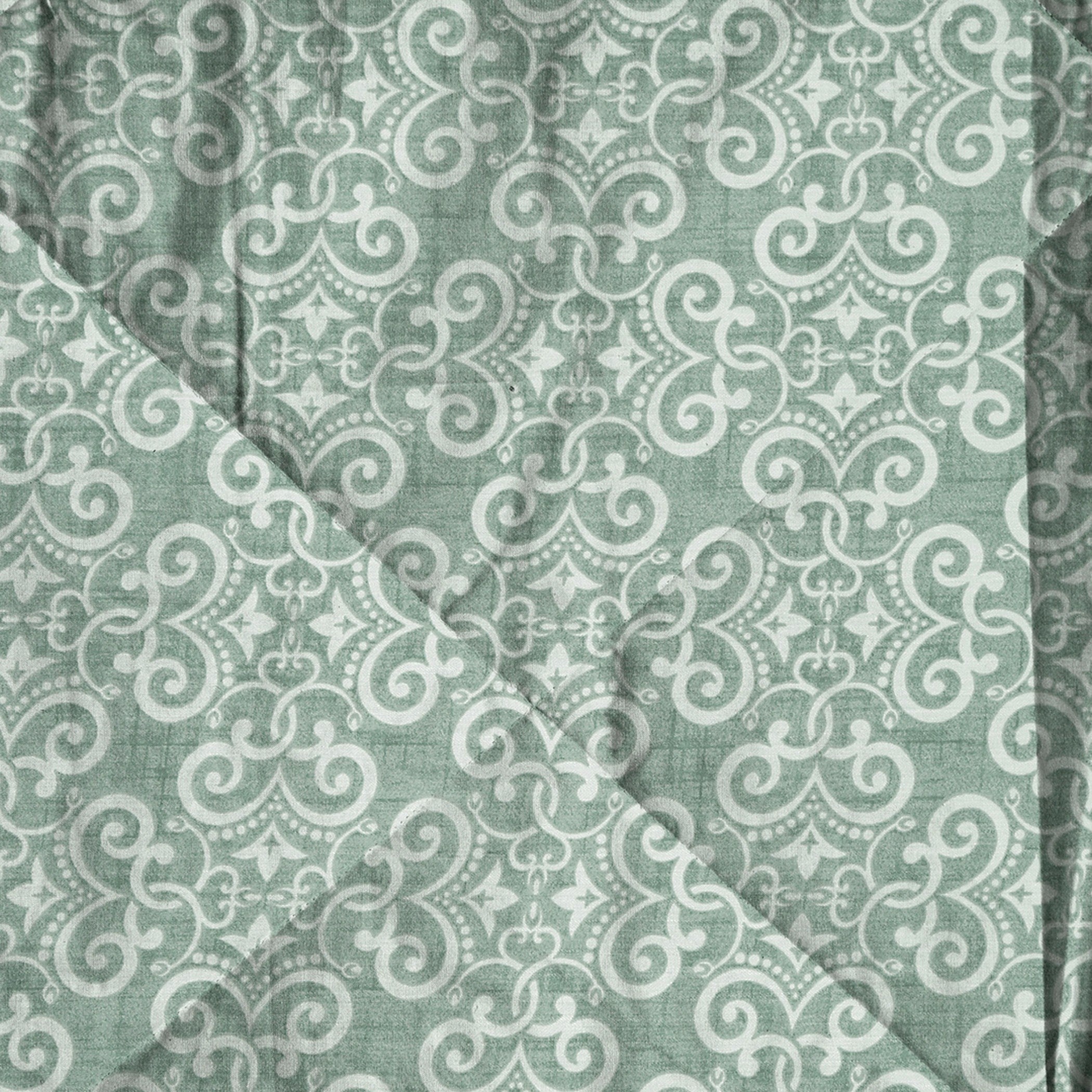 Elegant Cotton Motif Green Single Winter Quilt