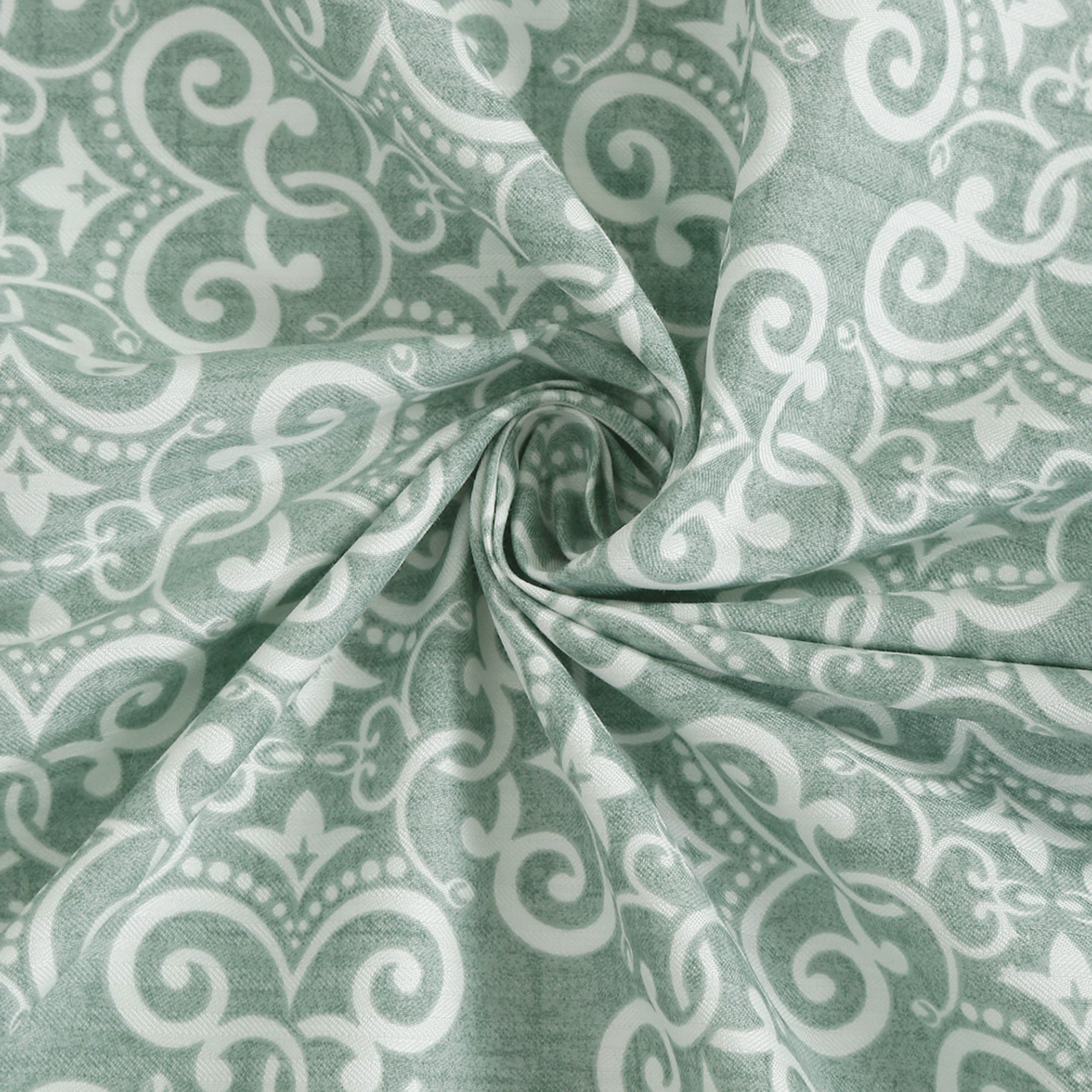 Elegant Cotton Motif Green Single Winter Quilt