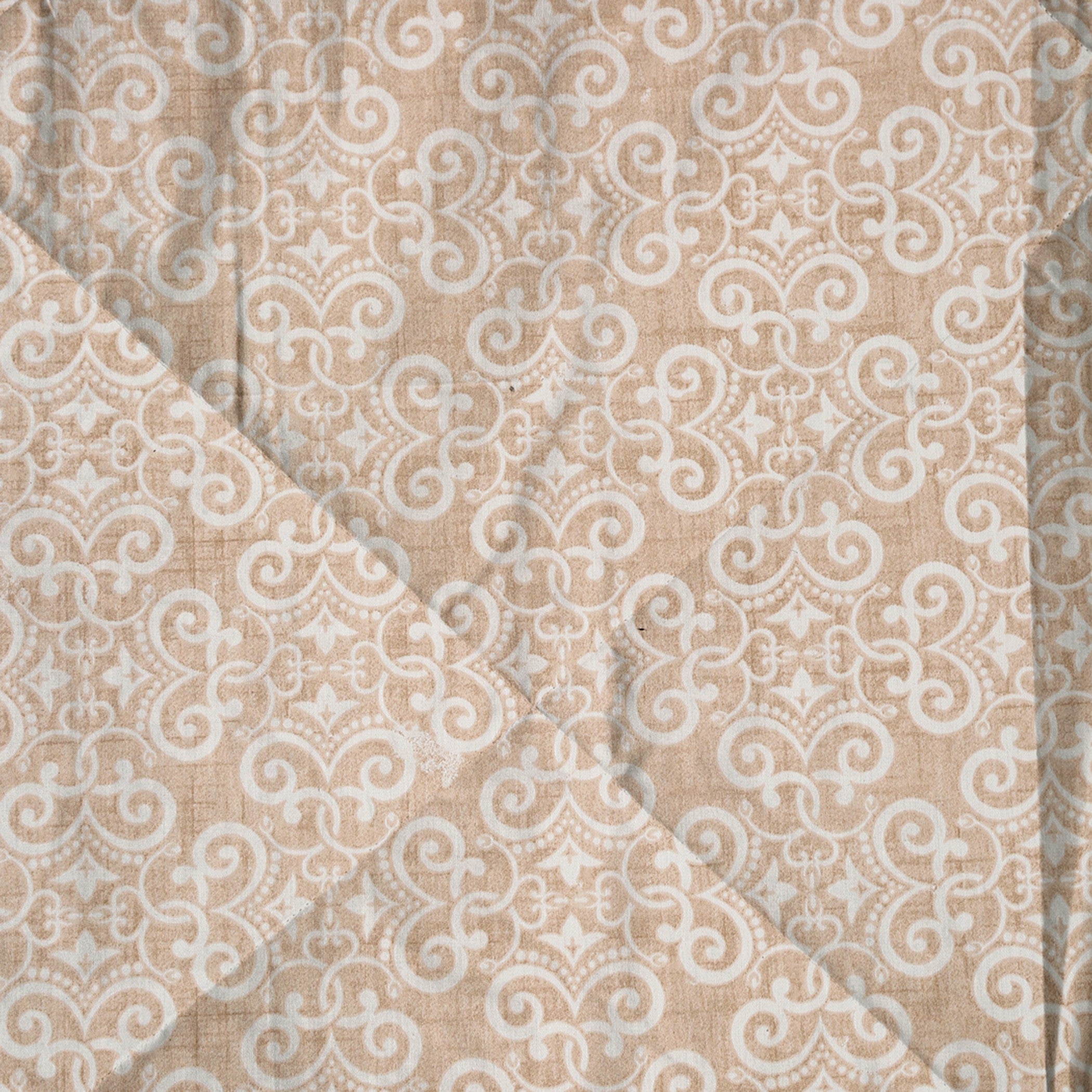 Elegant Cotton Motif Beige Single Winter Quilt