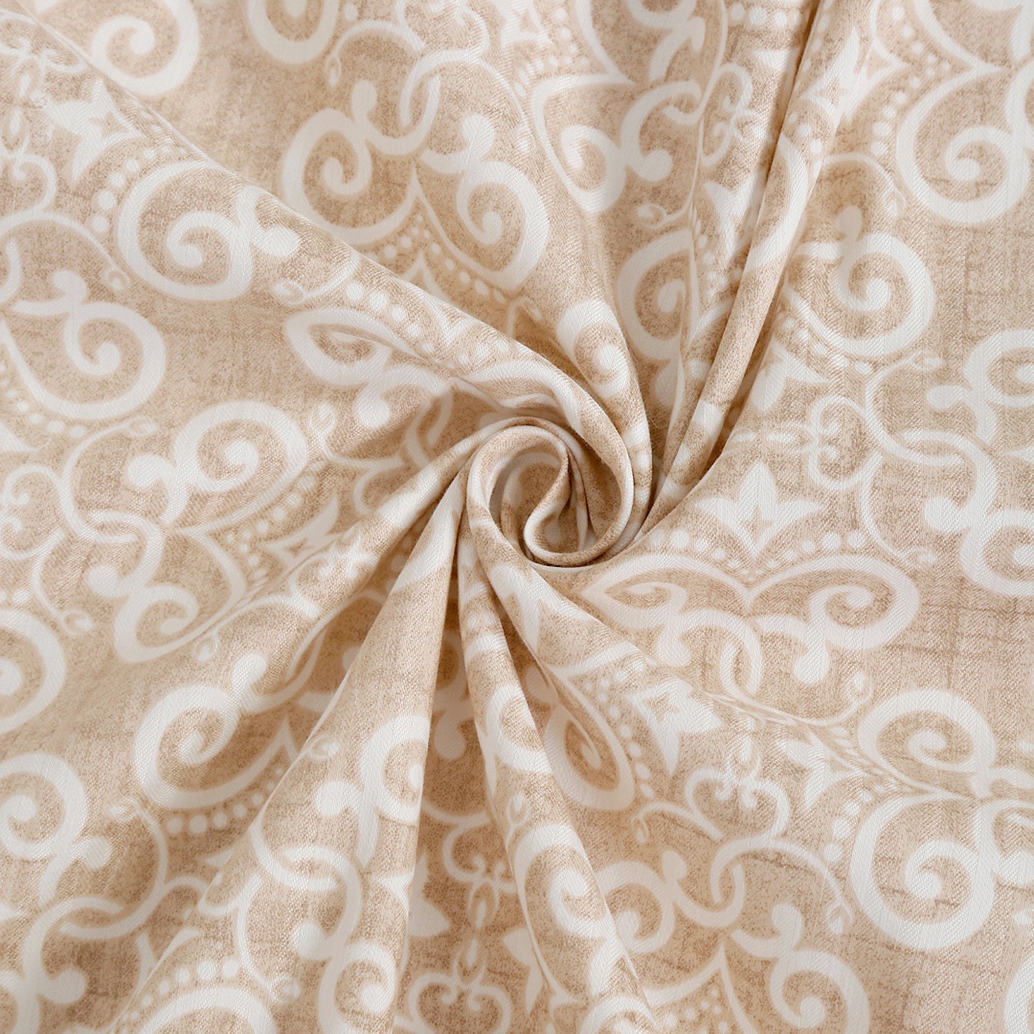 Elegant Cotton Motif Beige Single AC Quilt