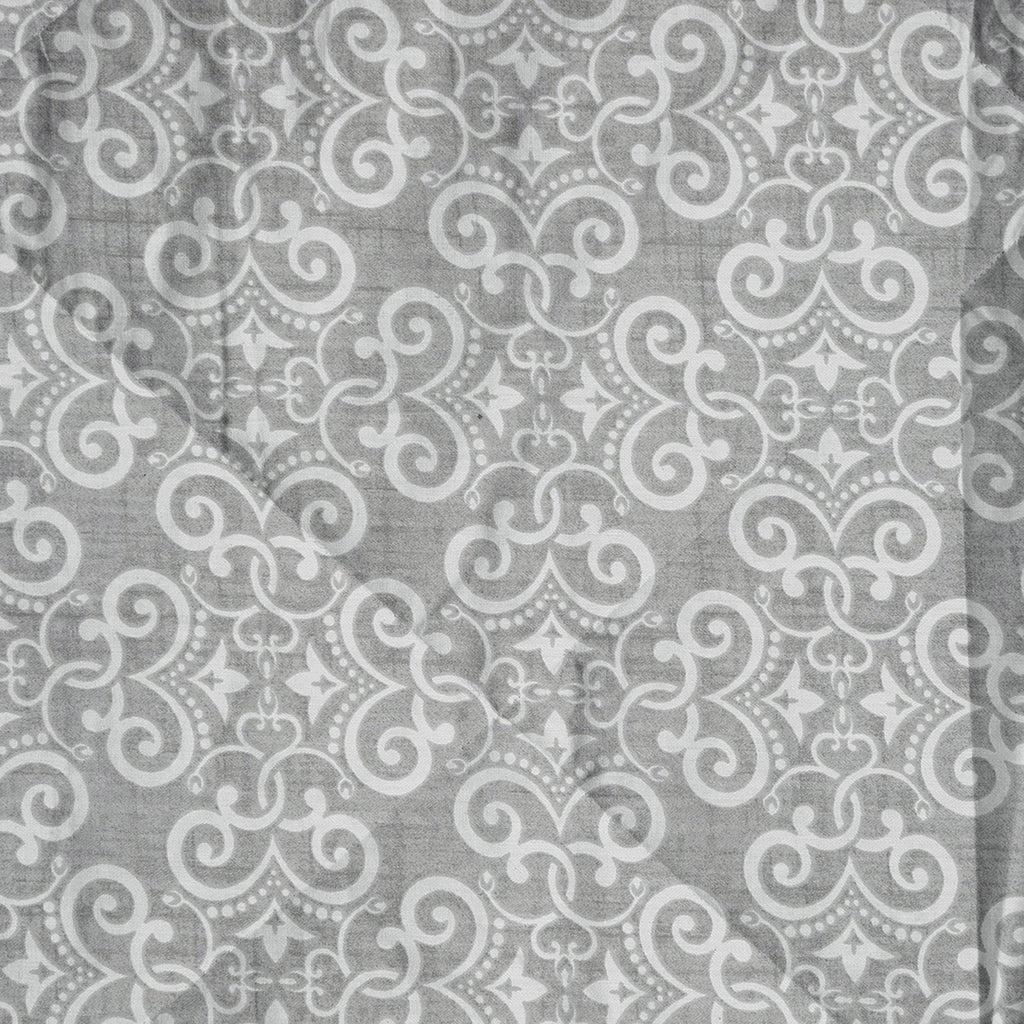 Elegant Cotton Motif Grey Single Winter Quilt