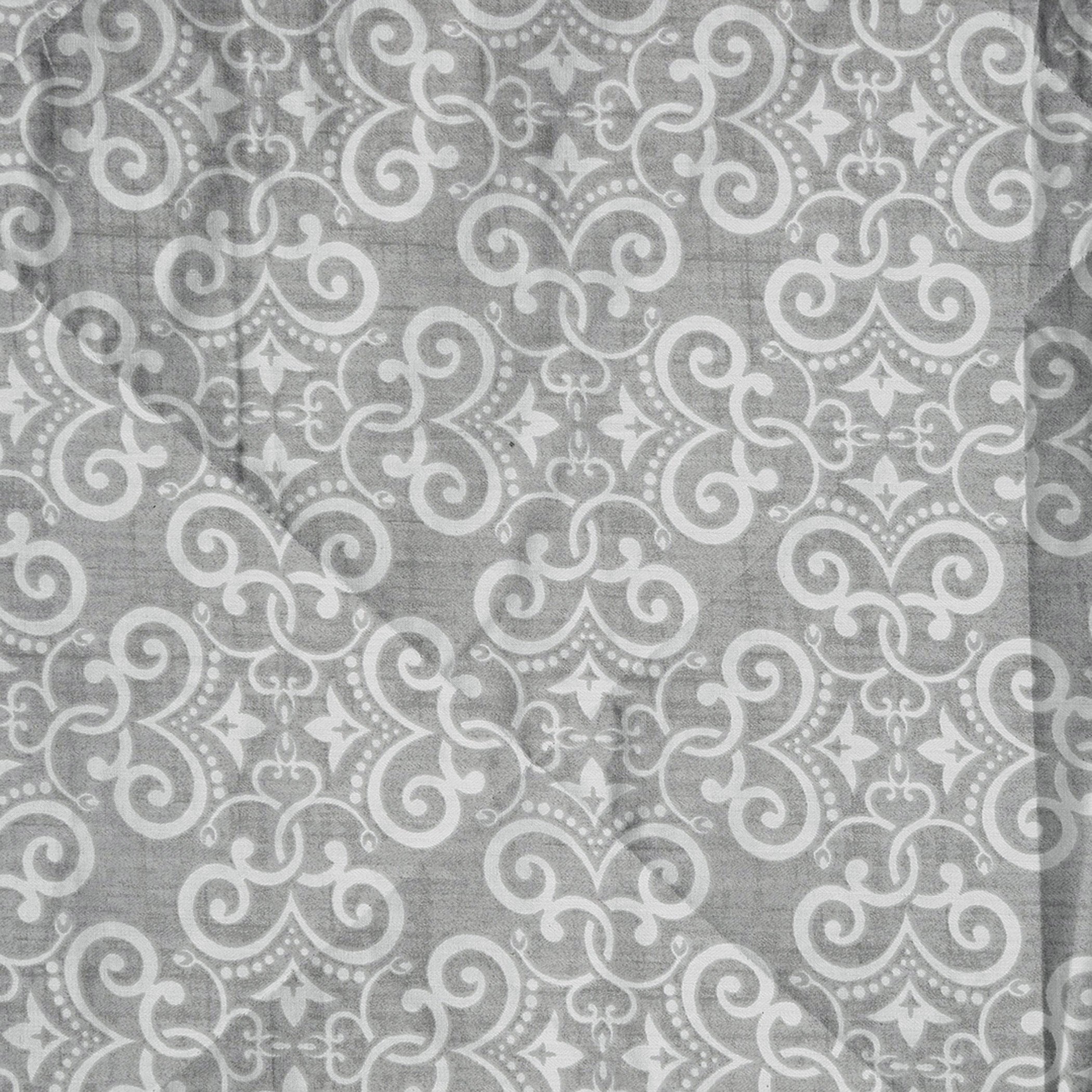 Elegant Cotton Motif Grey Single Winter Quilt