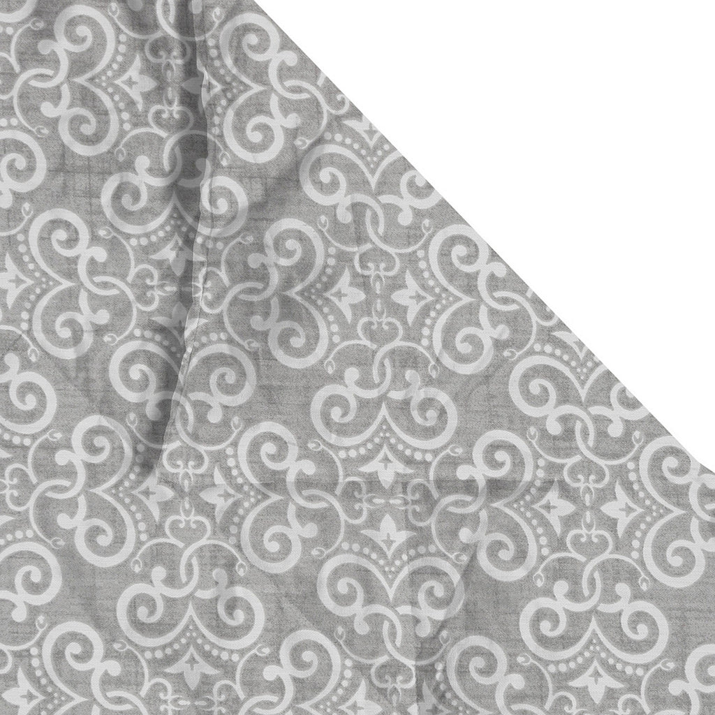 Elegant Cotton Motif Grey Single Winter Quilt