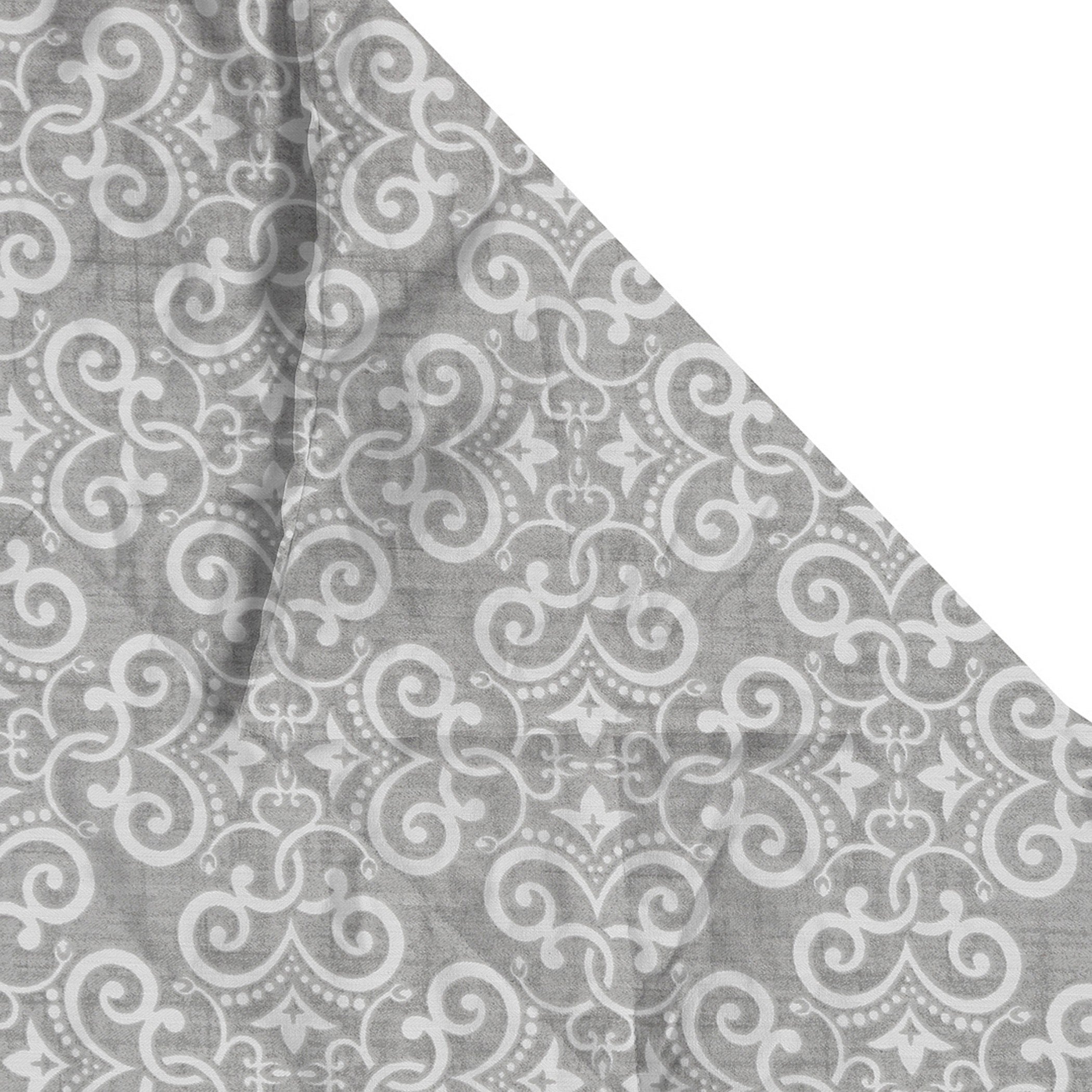 Elegant Cotton Motif Grey Single Winter Quilt