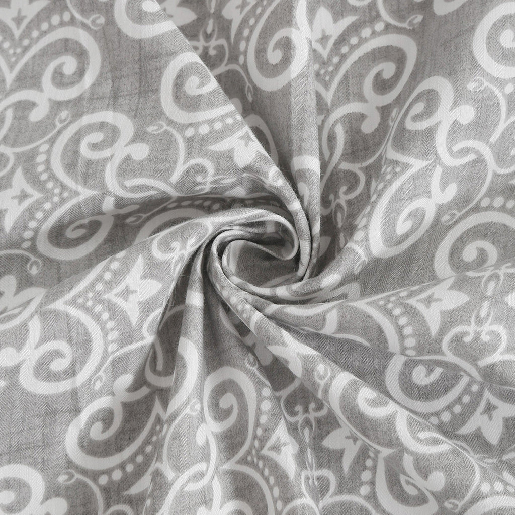 Elegant Cotton Motif Grey Single AC Quilt