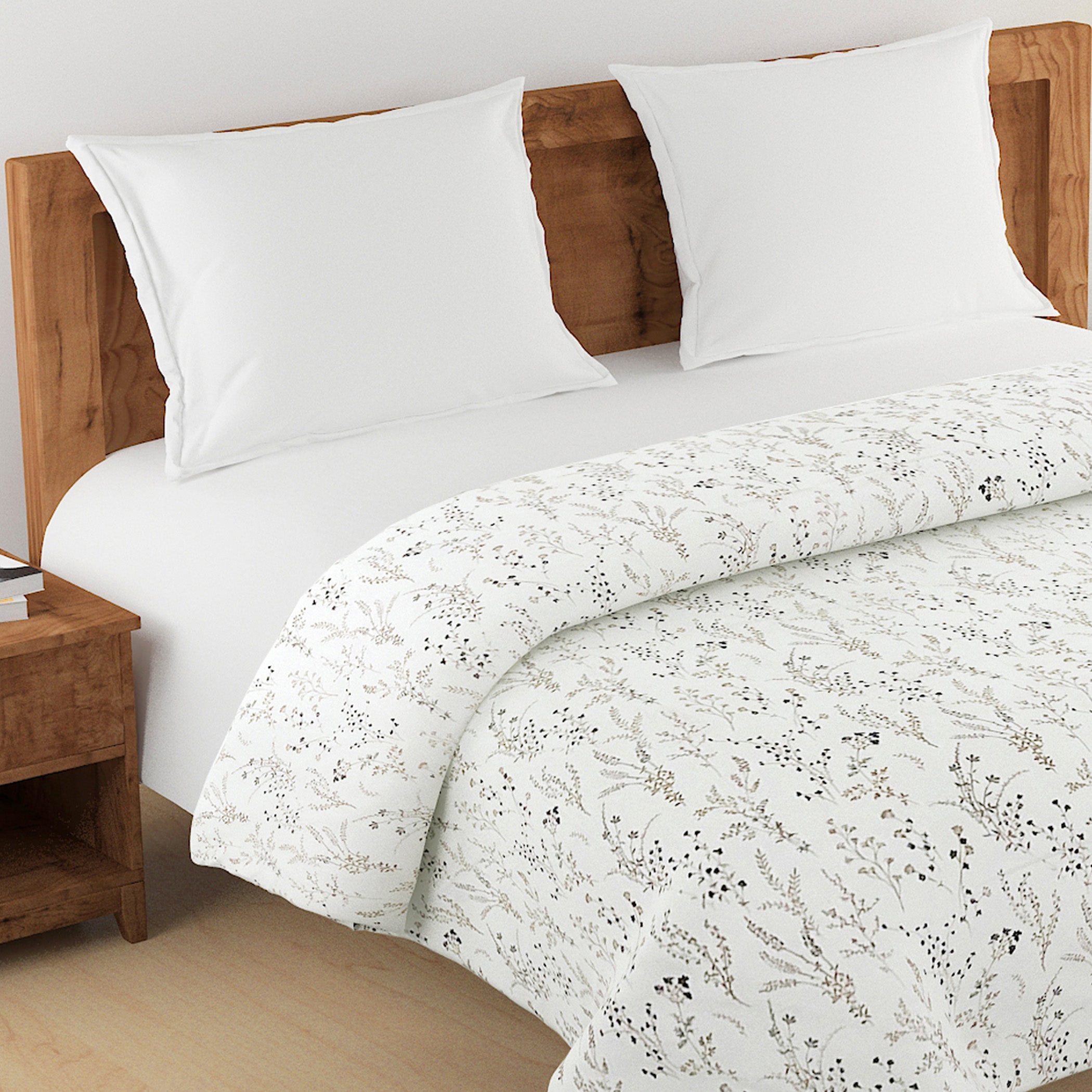 Soft Pure cotton Floral Ivory Double AC Quilt