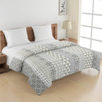 Modern Cotton Geometric Beige Single AC Quilt