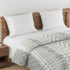 Modern Pure cotton Geometric Beige Double AC Quilt