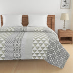 Modern Cotton Geometric Beige Single AC Quilt