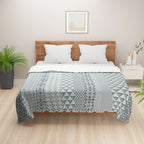 Modern Cotton Geometric Blue Single AC Quilt