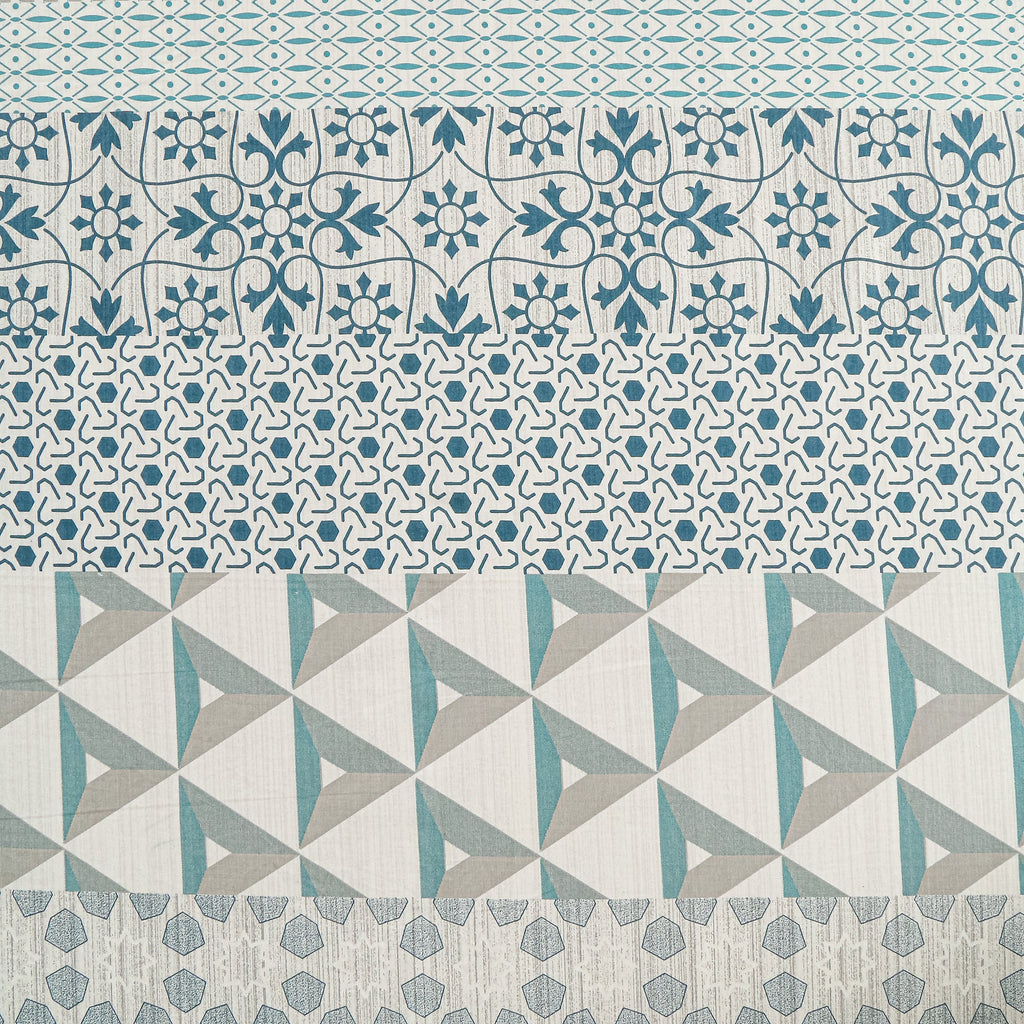 Modern Cotton Geometric Blue Single AC Quilt