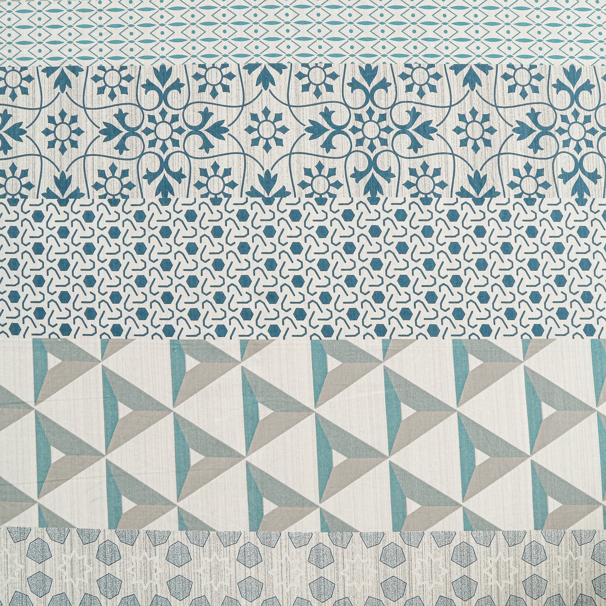 Modern Cotton Geometric Blue Double AC Quilt