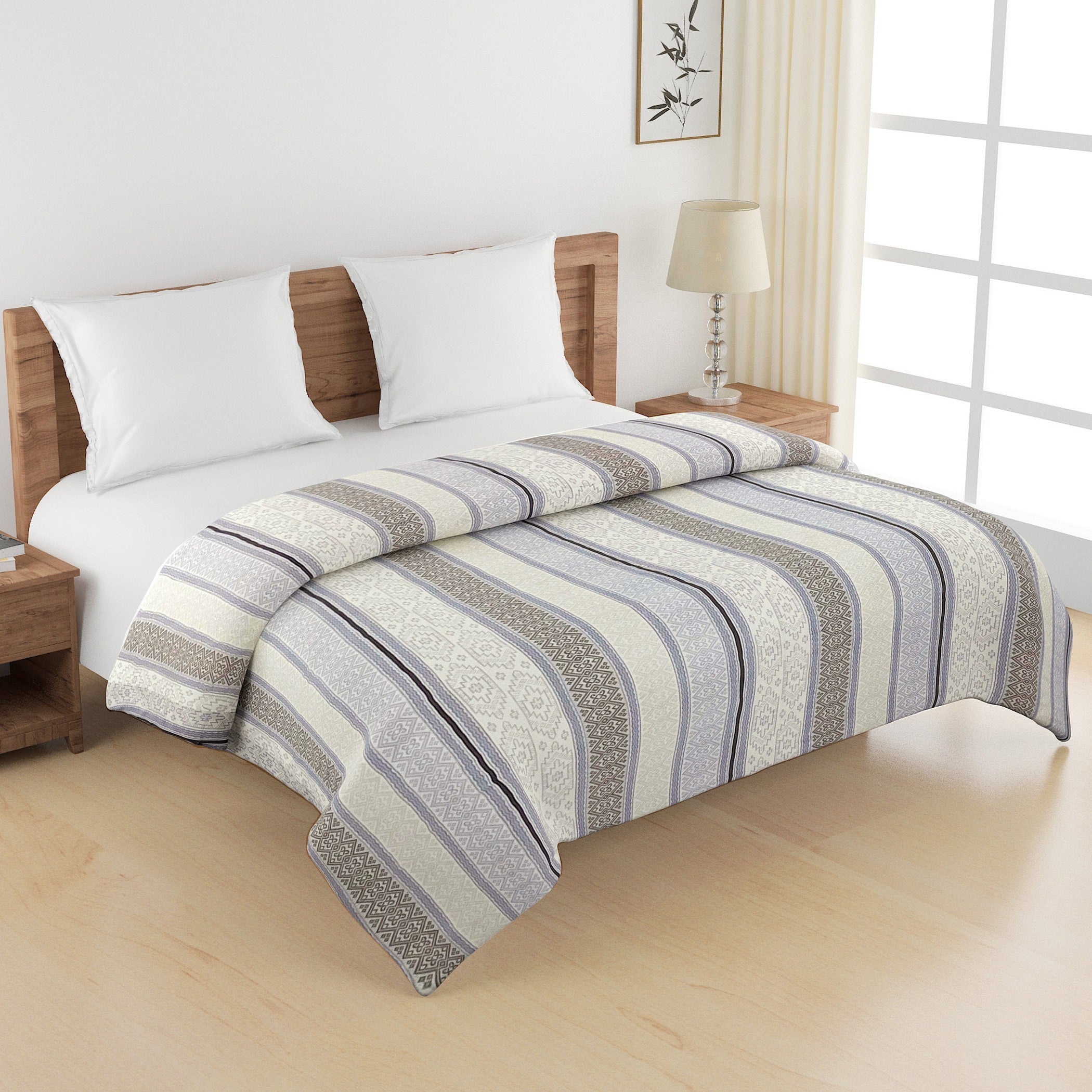 Modern Pure cotton Geometric Blue Double Winter Quilt