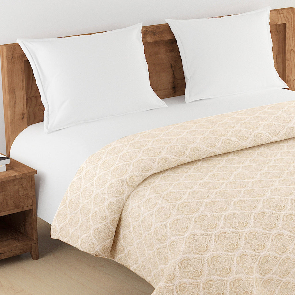 Beige Paisley Diamond Double Dohar – Soft, Breathable & Lightweight