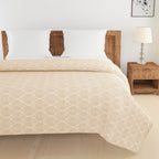 Modern Pure cotton Geometric Light cream Double AC Quilt