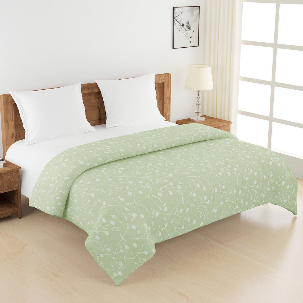 Soft Cotton Floral Green Single AC Quilt