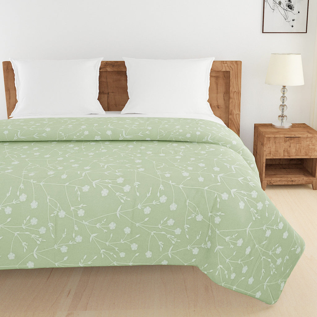 Soft Cotton Floral Green Single Winter Quilt