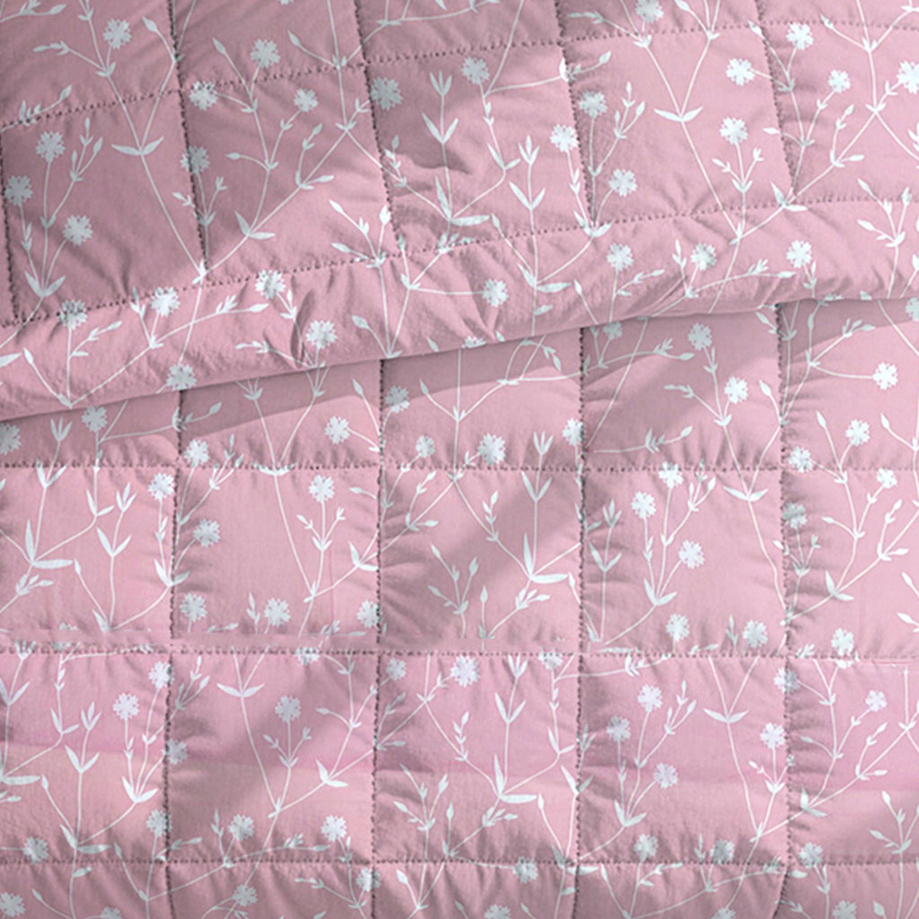 Soft Cotton Floral Pink Double AC Quilt