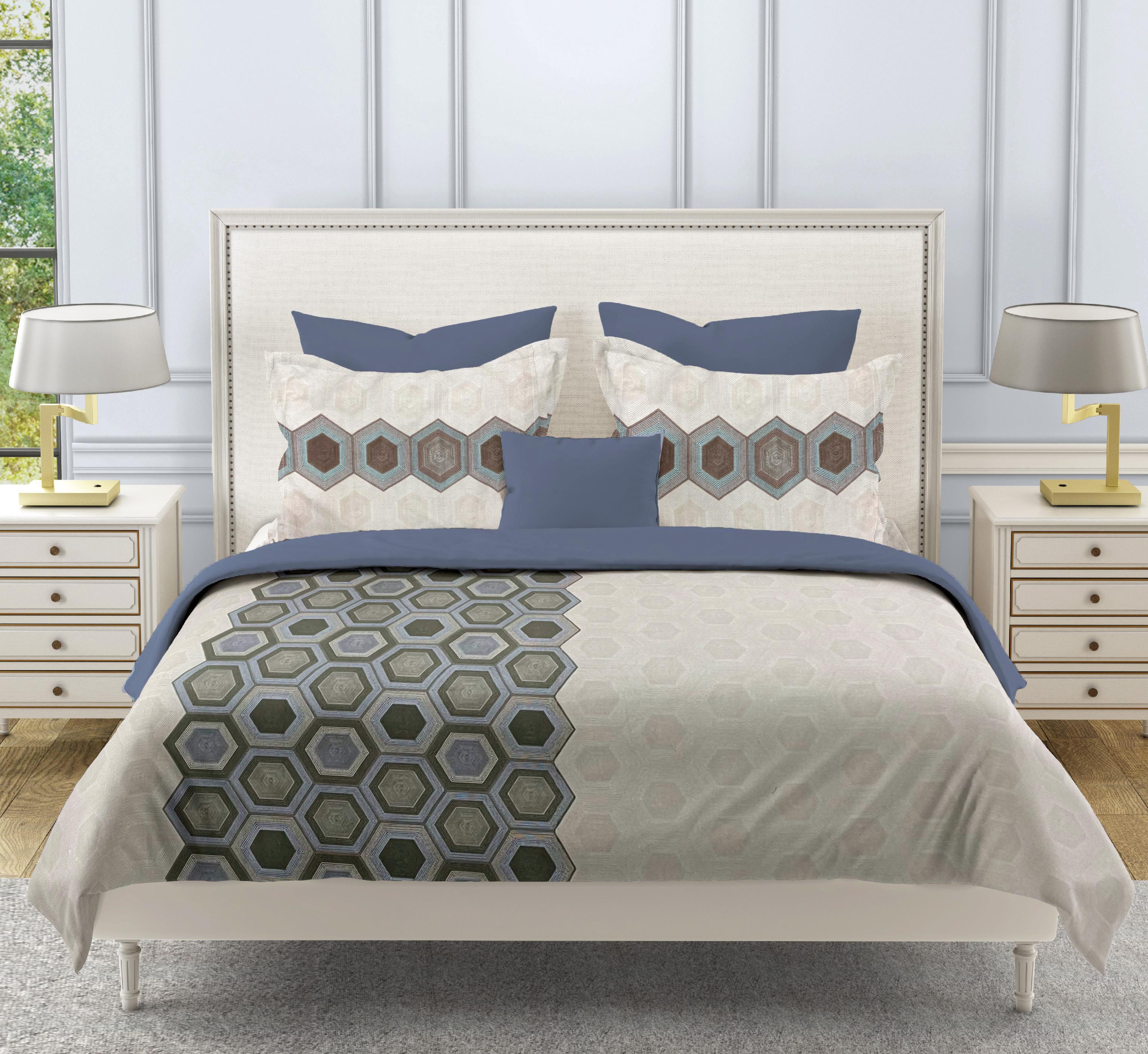 Modern Cotton Geometric Grey Single Winter Quilt