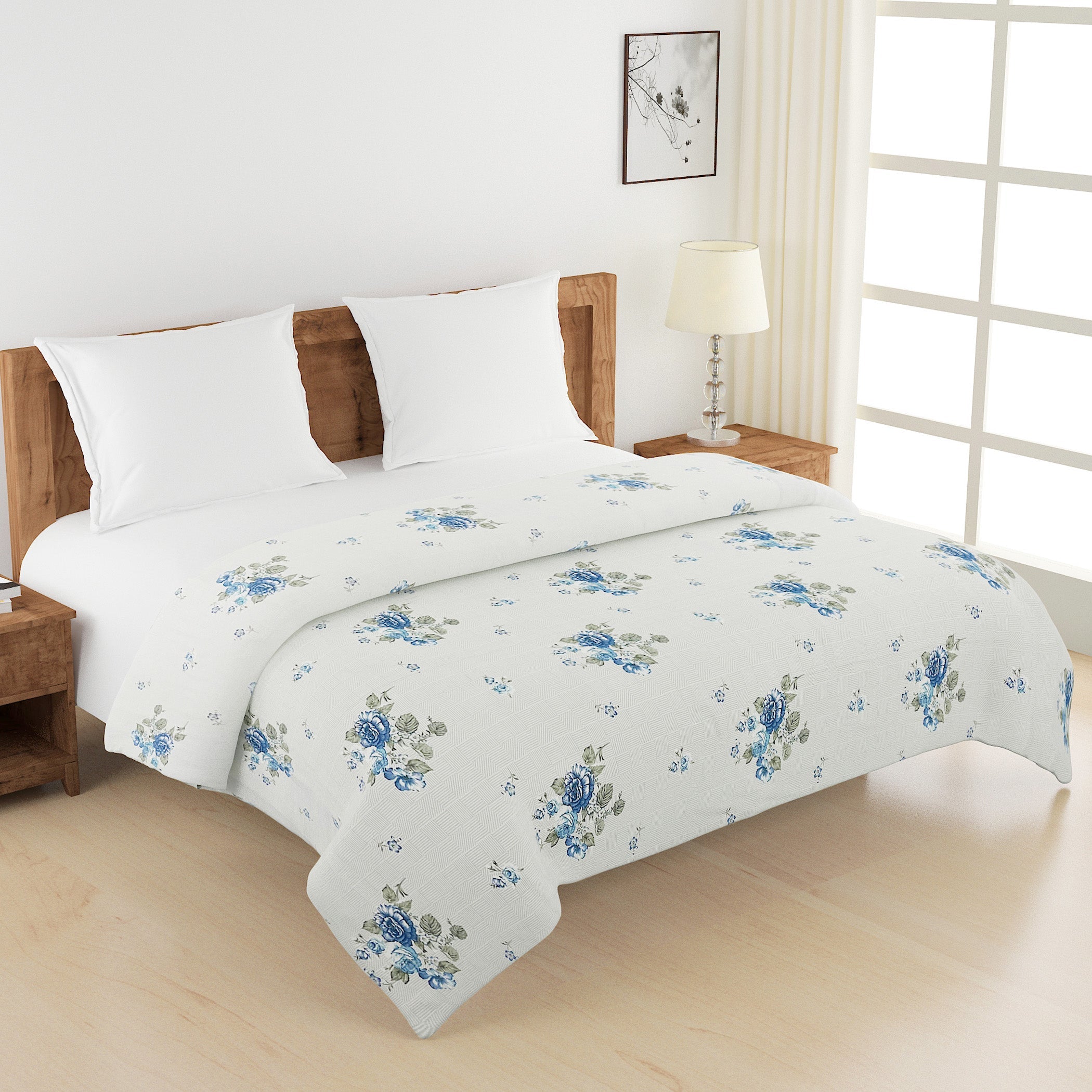 Soft Pure cotton Floral Grey Double Winter Quilt