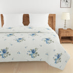 Soft Cotton Floral Grey Single AC Quilt