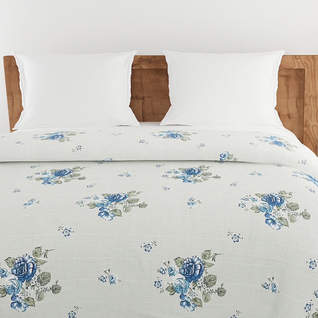 Soft Pure cotton Floral Grey Double AC Quilt