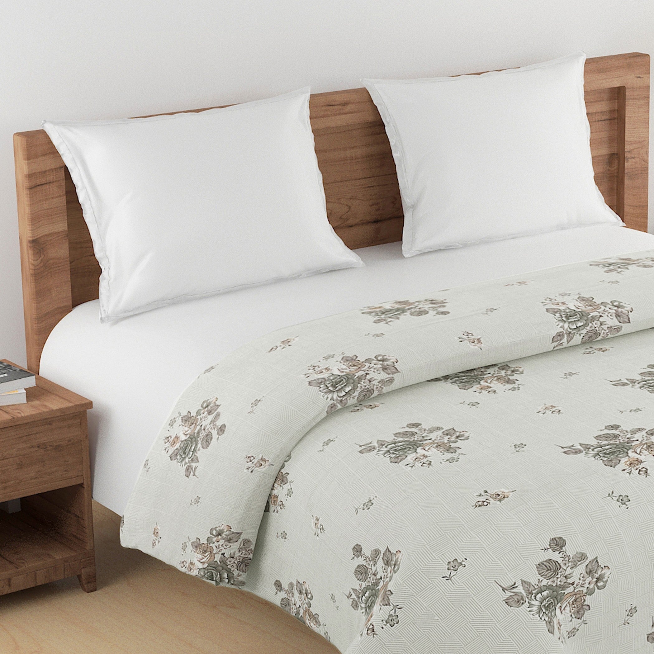 Soft Pure cotton Floral Grey Double Winter Quilt