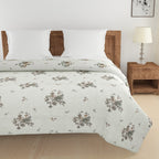 Soft Pure cotton Floral Grey Double AC Quilt