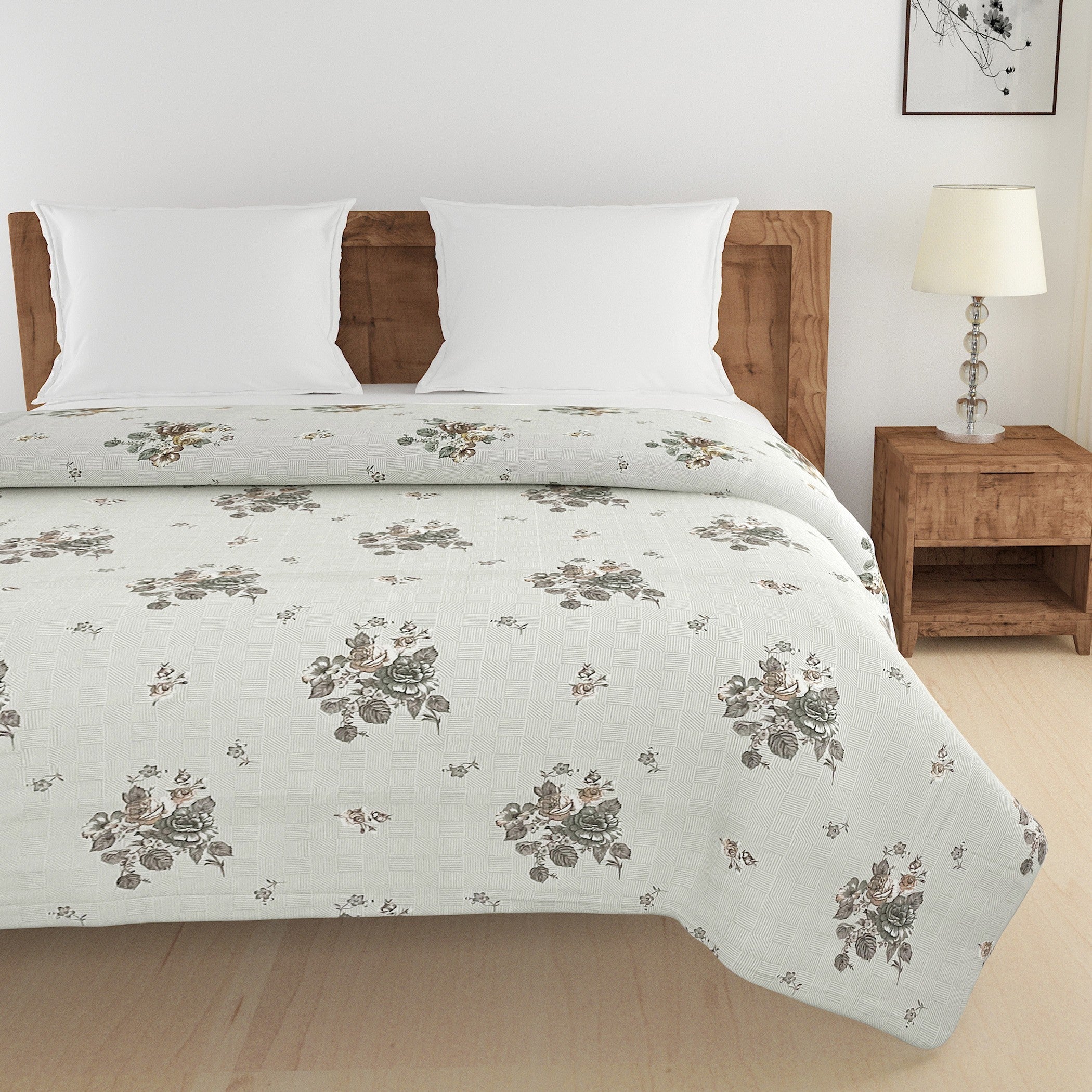 Soft Cotton Floral Grey Single Winter Quilt