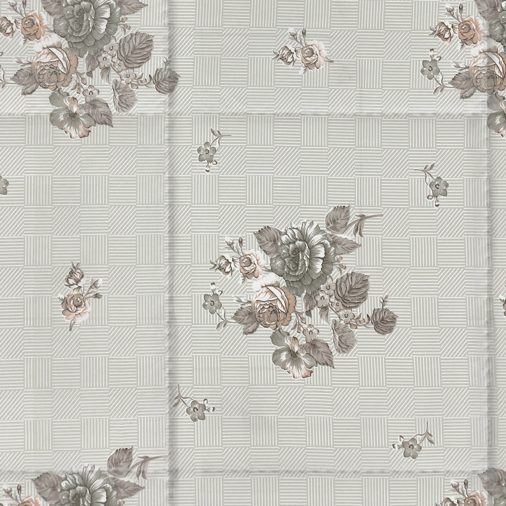 Soft Pure cotton Floral Grey Double AC Quilt
